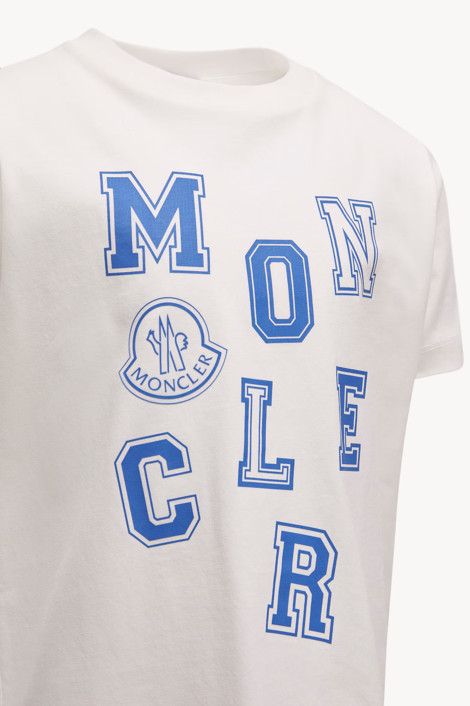 Logo Motif Cotton T-Shirt Boy White Moncler 3